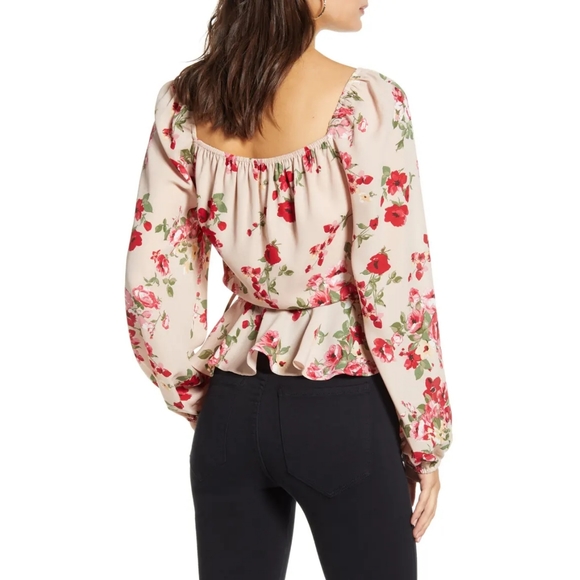 Leith Portrait Floral Print Wrap Top - Picture 2 of 8